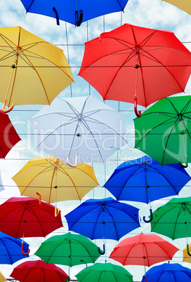 Umbrellas Against Sky