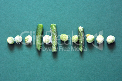 Frozen Vegetables In A Row