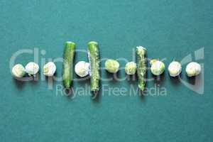 Frozen Vegetables In A Row