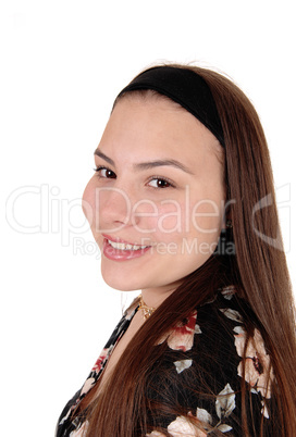 Portrait of a smiling teenager girl with long hair Portrait of a smiling teenager girl with long hair