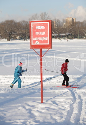 go skiing at winter  day