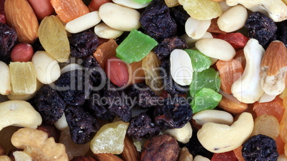 set of dried fruit at dry sunny summer day