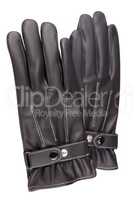 two Leather Gloves Isolated