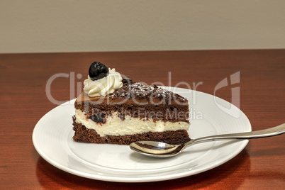 Black forest chocolate cake with dark cherries