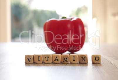 Vitamin C with fresh organic bell pepper