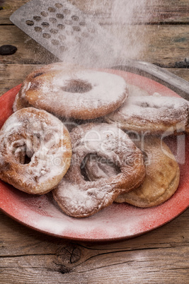 Homemade baked donuts on a plate