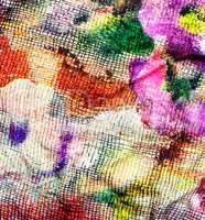 Texture of colorful piece of textile fabric.