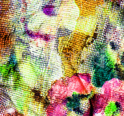 Texture of colorful piece of textile fabric.