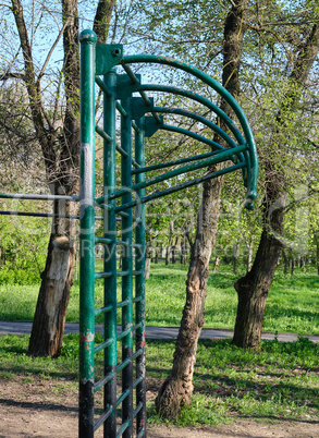 metal horizontal bar for sports in the park