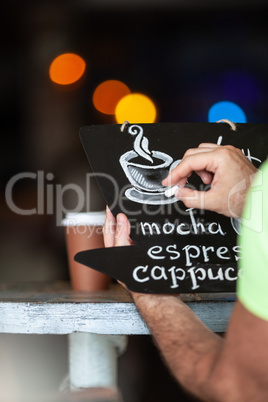 A coffee menu