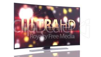 UltraHD Smart Tv with Curved screen on white