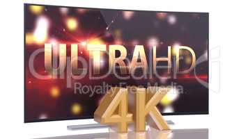 UltraHD Smart Tv with Curved screen on white