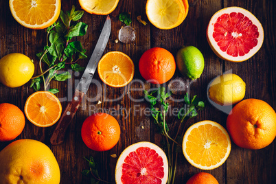 Citrus Fruits Background.