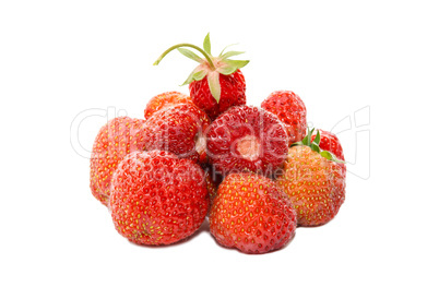 Handful of ripe strawberries