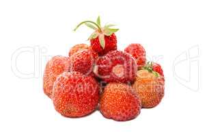 Handful of ripe strawberries