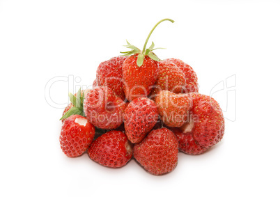 Handful of ripe strawberries