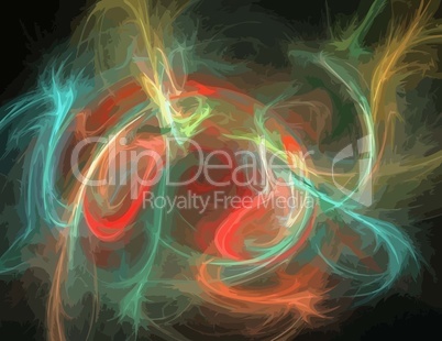 one Illustration of digital fractal with multicolor