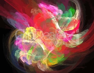 one Illustration of digital fractal with multicolor