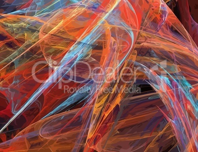 one Illustration of digital fractal with multicolor