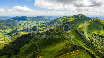 Volcanic mountains viewed  from Puy Mary