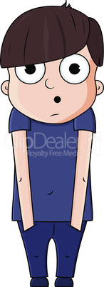 Cute cartoon boy with surprise emotions. Vector illustration