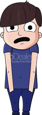 Cute cartoon boy with surprise emotions. Vector illustration