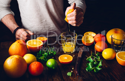 Guy Prepare the Citrus Cocktail.
