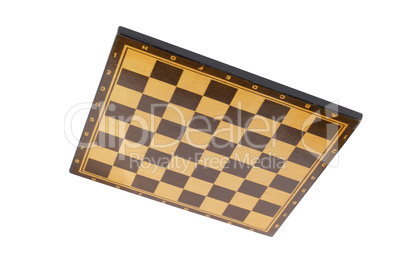 wooden empty chessboard isolated