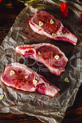 Pork Steaks Prepared with Spices