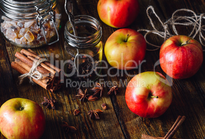 Red Apples with Different Spices.