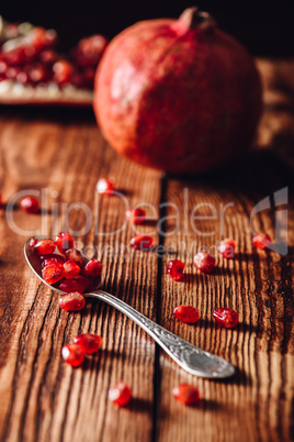Pomegranate Seeds in Spoon