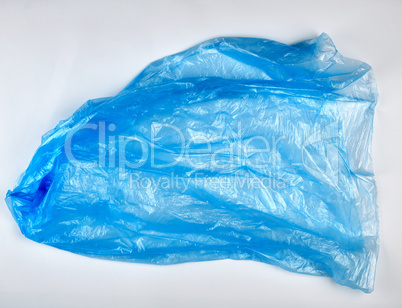 crumpled blue plastic bag for trash can