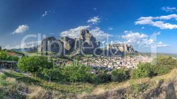 Kalambaka town and Meteora mountains, Greece