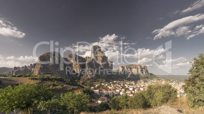 Kalambaka town and Meteora mountains, Greece