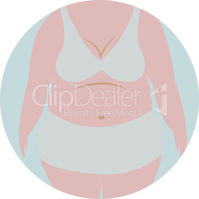 Fat woman cellulitis belly obesity overweight