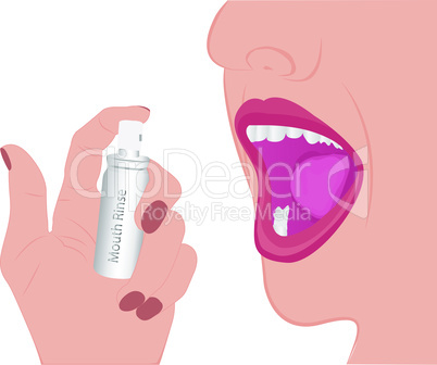 girl using mouth rinse for oral hygiene