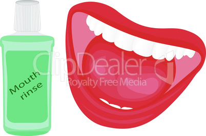 Mouth rinse and a cute smile vector