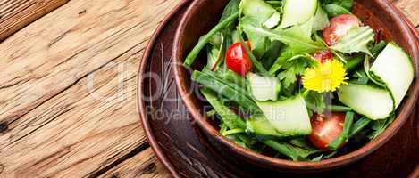 Spring salad with dandelions