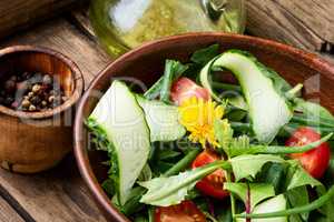 Spring salad with dandelions