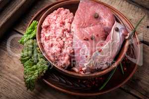 Raw beef meat