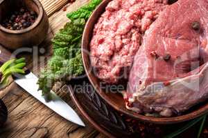 Raw beef meat