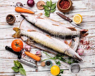 Fresh fish with spices