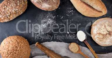 baked white wheat flour and rye