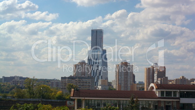 building on sky background building on sky background
