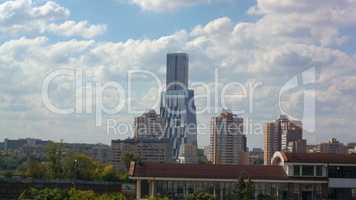 building on sky background