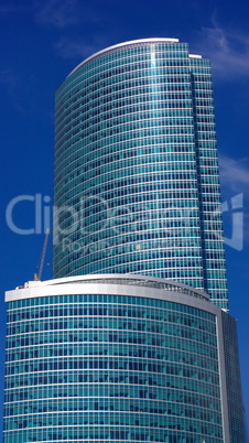 edge of office building on sky background