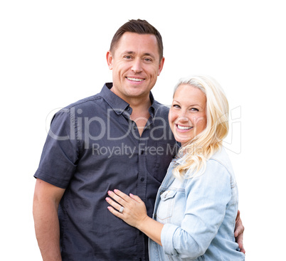 Happy Caucasian Couple Isolated on White Background