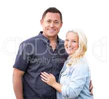 Happy Caucasian Couple Isolated on White Background