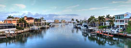 Waterway tributary leading to the ocean in Marco Island