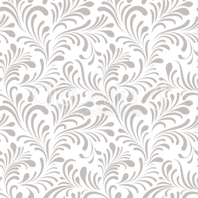 Floral seamless pattern with abstract shaped leaves. Artistic drawn leaf background